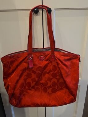 Coach Extra LARGE RED NYLON TOTE